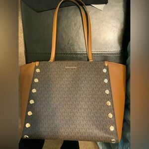 Michael Kors Dark Brown and Tan Large Tote bag